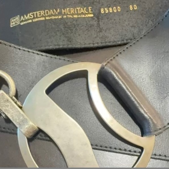 Amsterdam Heritage NWOT Lieve Hook Up Belt in Black Size 80 - Picture 3 of 4